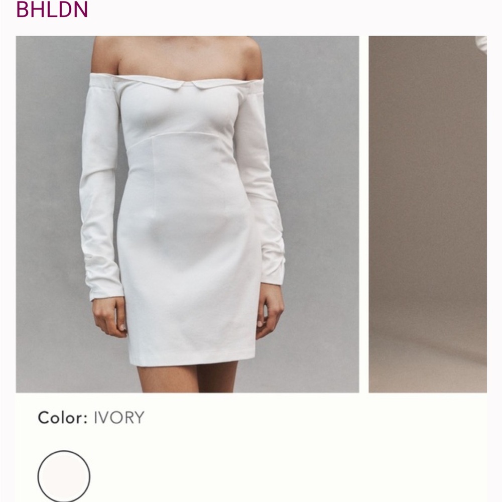 Anthropolgie BHLDN Gianna Off-Shoulder Ivory Dress - Picture 2 of 10